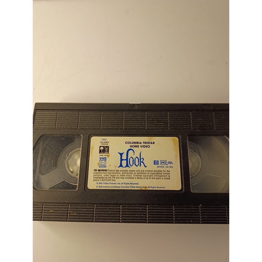 Hook VHS Tape 1992 Robin Williams Julia Roberts Dustin Hoffman Spielbergtapeonly